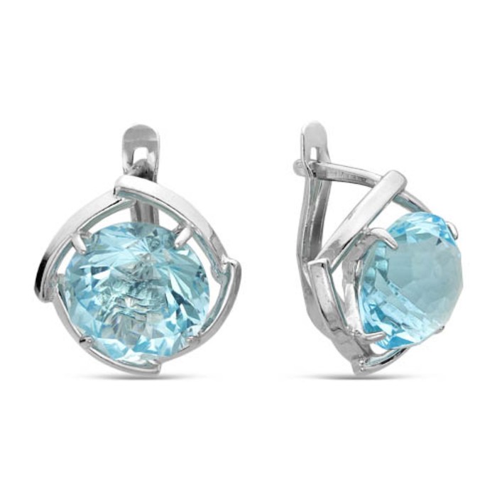 Серьги "Сияние топаза", посеребрение с оксидированием