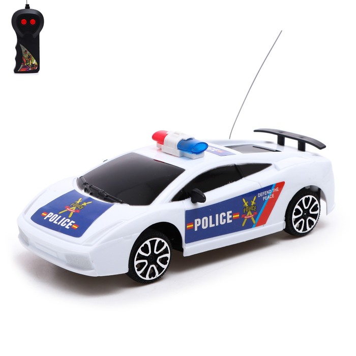 Машина радиоуправляемая Полицейский патруль, работает от батареек, цвет бело-синий