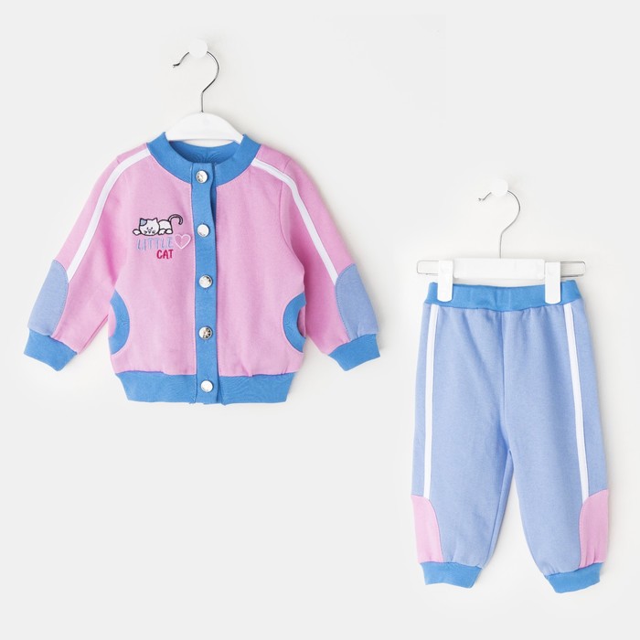 Комплект для девочки, рост 86-92 см (52), цвет розовый/голубой (арт. Д 15226-В_М)