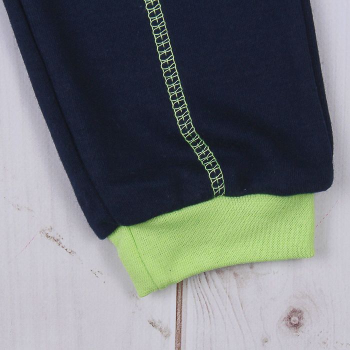 Брюки для девочки, рост 74-80 см (48), цвет тёмно-синий/салатовый (арт. Д 07188/8_М)