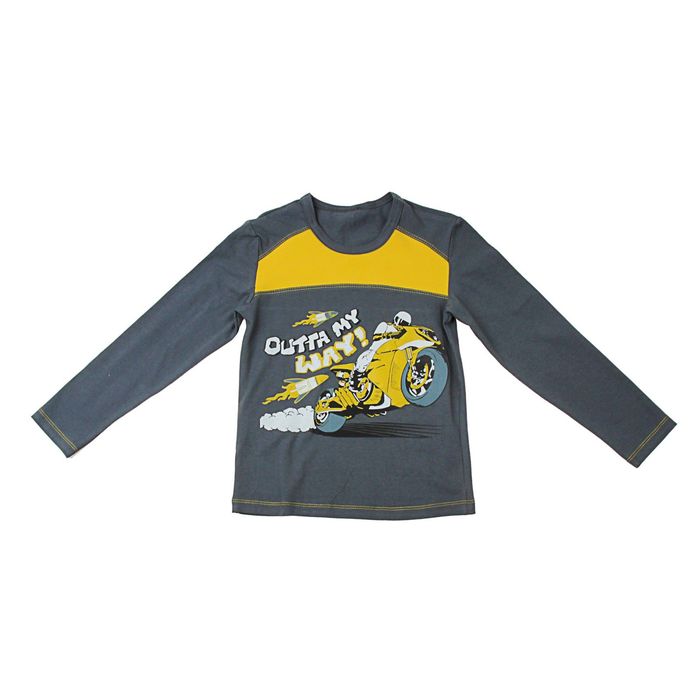 Джемпер для мальчика, рост 140 см (72), цвет тёмно-серый/жёлтый (арт. Д 08232-П_Д)