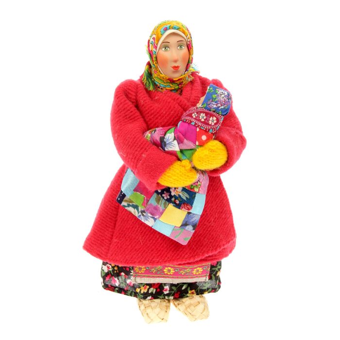Сувенирная кукла "Марья в коротайке с ребёнком", МИКС