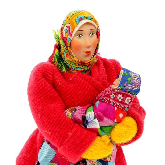 Сувенирная кукла "Марья в коротайке с ребёнком", МИКС