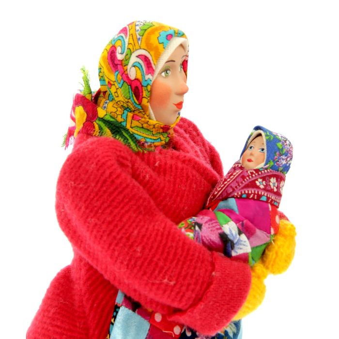 Сувенирная кукла "Марья в коротайке с ребёнком", МИКС