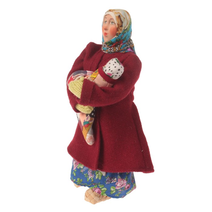 Сувенирная кукла "Марья в коротайке с ребёнком", МИКС