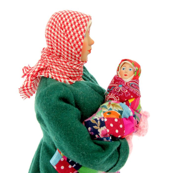 Сувенирная кукла "Марья в коротайке с ребёнком", МИКС