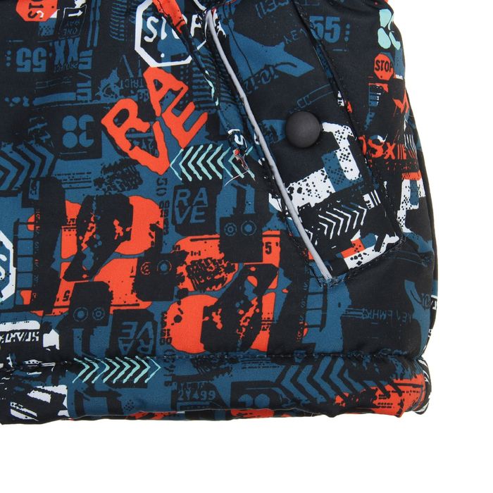 Куртка для мальчика, рост 128 см, принт, цвет серый (арт. М12-33_Д)