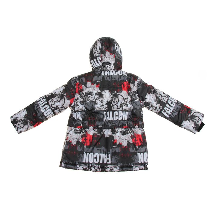 Куртка для мальчика, рост 128 см, принт, цвет серый (арт. М12-33_Д)