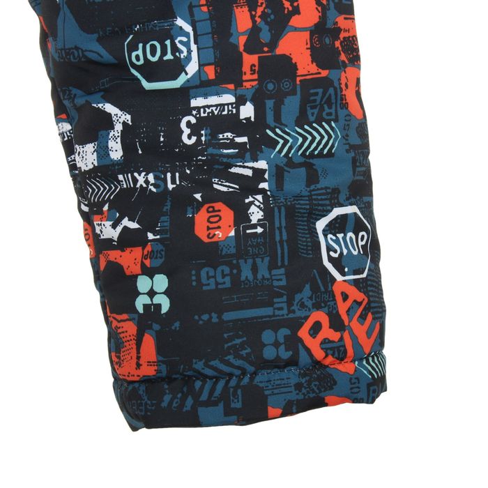 Куртка для мальчика, рост 140 см, принт, цвет серый (арт. М12-35_Д)