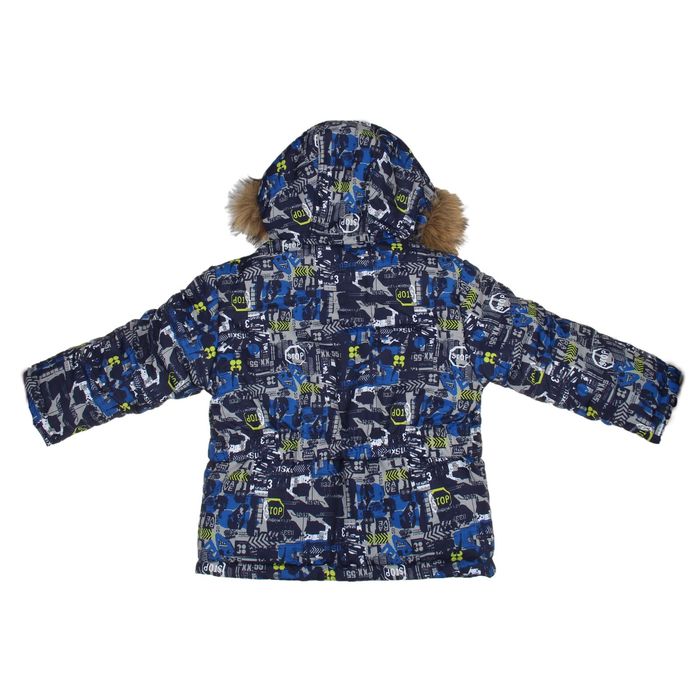 Куртка для мальчика, рост 116 см, принт, цвет синий (арт. М12-49_Д)
