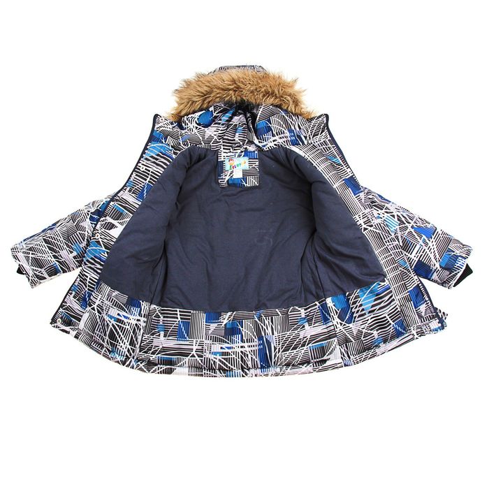 Куртка для мальчика, рост 116 см, принт, цвет синий (арт. М12-49_Д)