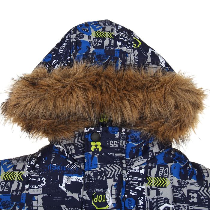 Куртка для мальчика, рост 146 см, принт, цвет синий (арт. М12-54_Д)