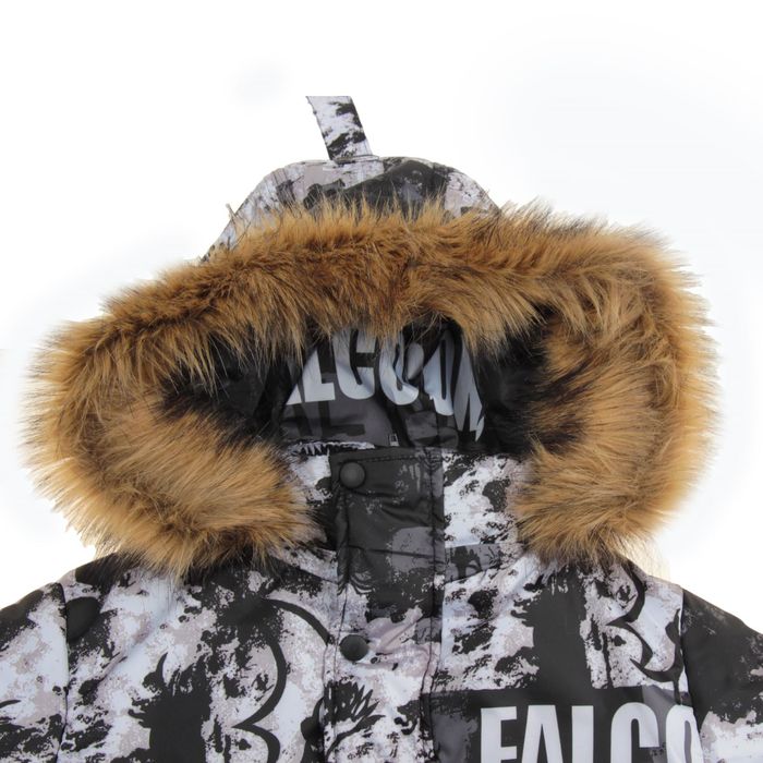 Куртка для мальчика, рост 128 см, принт, цвет черный (арт. М14-15_Д)