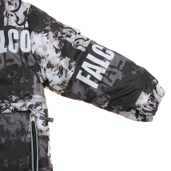 Куртка для мальчика, рост 128 см, принт, цвет черный (арт. М14-15_Д)