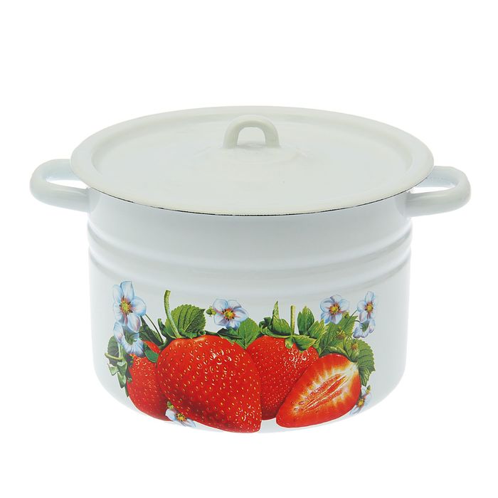 Кастрюля цилиндрическая 8 л "Клубника садовая"