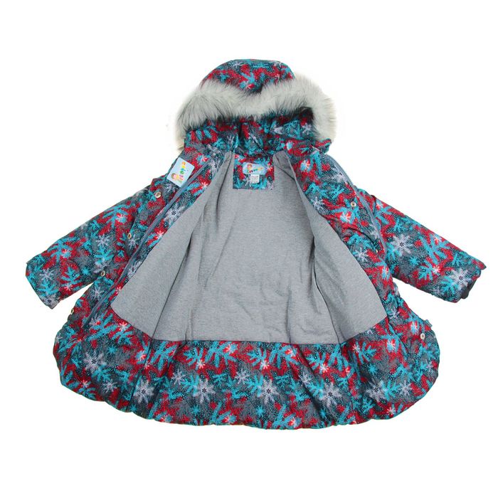 Пальто для девочки, рост 134 см, принт, цвет бирюзовый (арт. Д20-58_Д)
