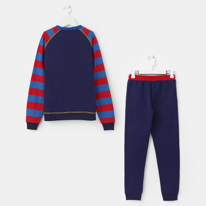 Комплект (толстовка, брюки) для мальчика, рост 122-128 см, цвет синий (арт. 181-М_Д)