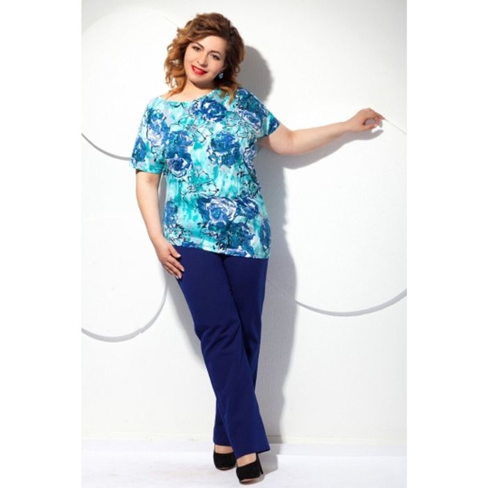 Блуза женская, размер 62, цвет голубой Б-129/3