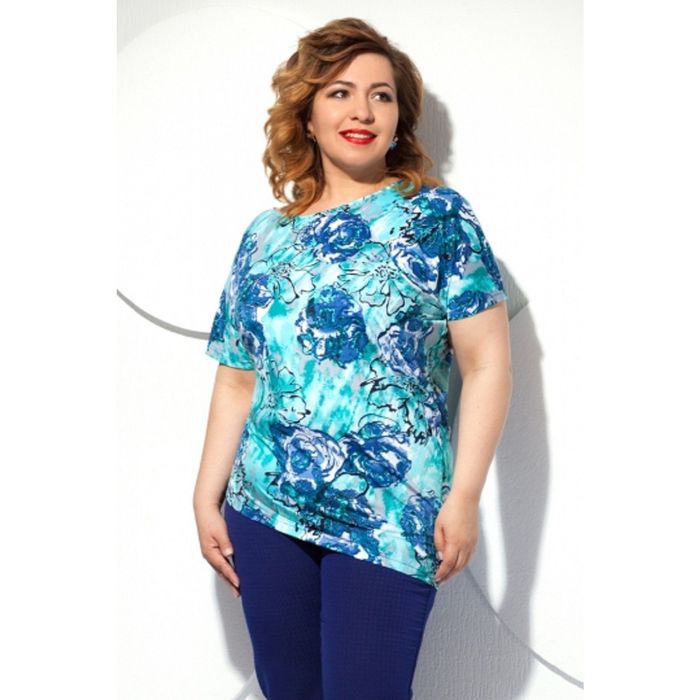 Блуза женская, размер 62, цвет голубой Б-129/3