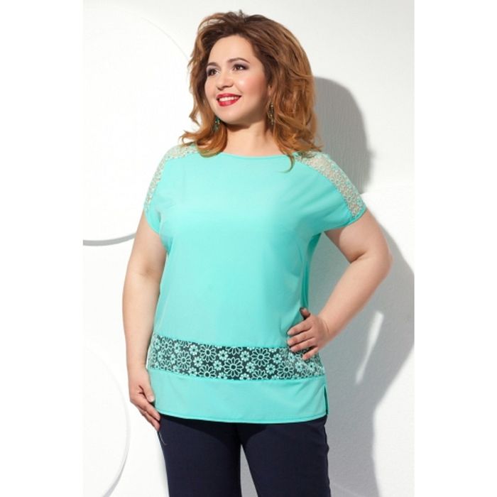 Блуза женская, размер 60, цвет мятный Б-151