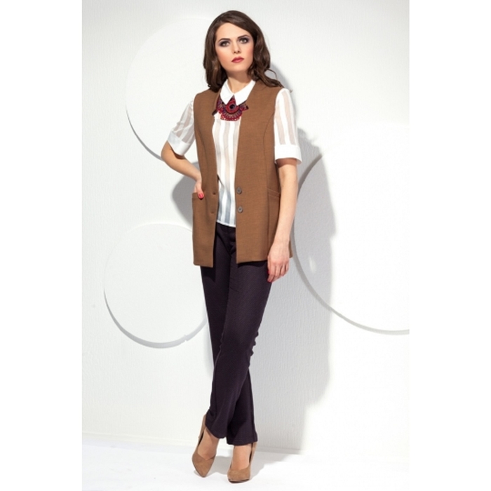 Жилет женский, размер 52, цвет светло-коричневый Ж-370/2