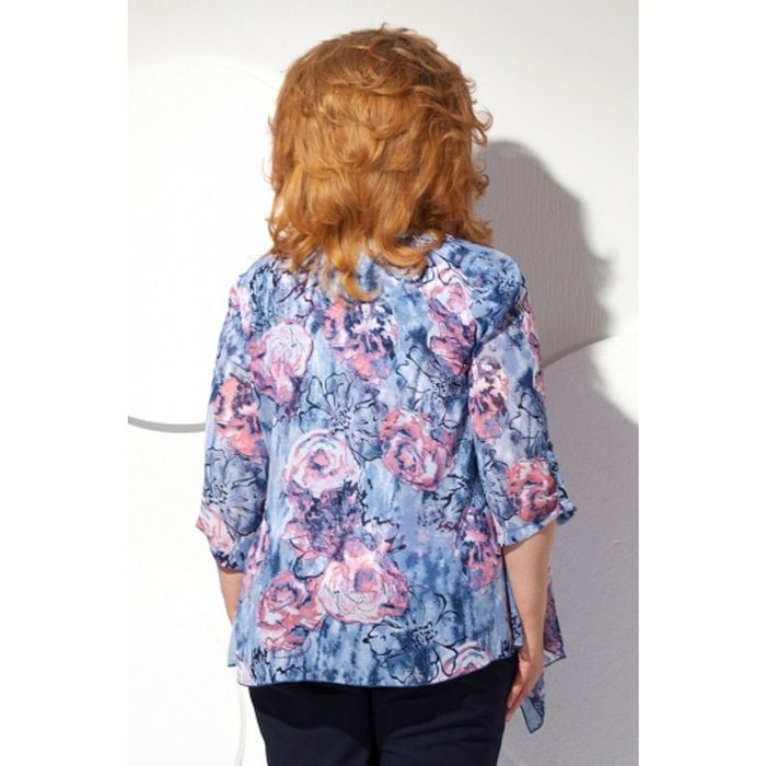 Кардиган+топ, размер 60, цвет синий+розовый Б-145/1