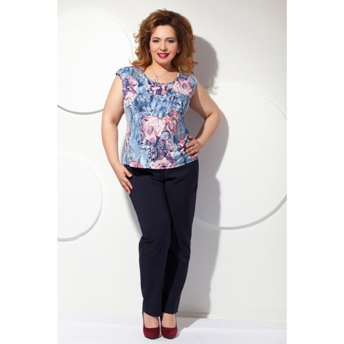 Кардиган+топ, размер 60, цвет синий+розовый Б-145/1