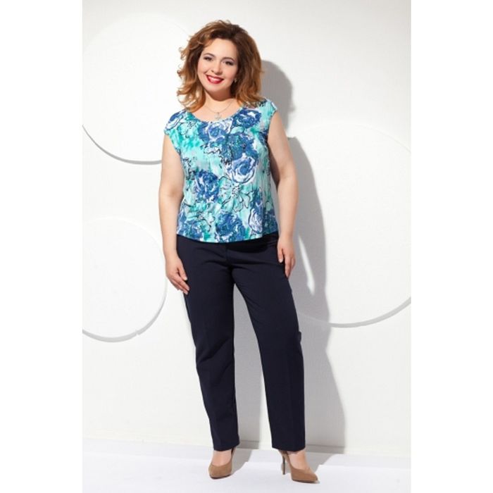 Кардиган+топ, размер 58, цвет бирюза Б-145/4