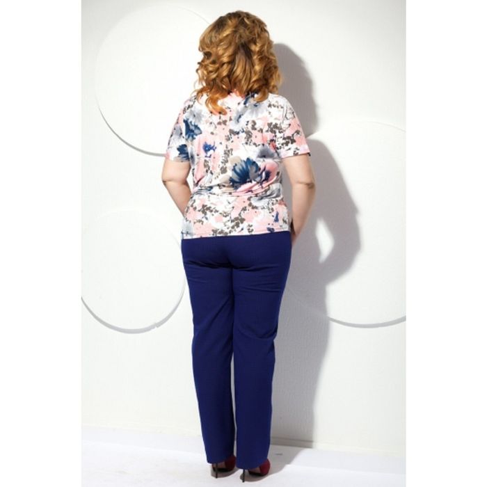 Блуза женская, размер 58, цвет розовый+серый Б-129/1