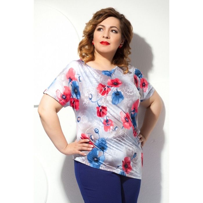 Блуза женская, размер 58, цвет серый Б-129/2