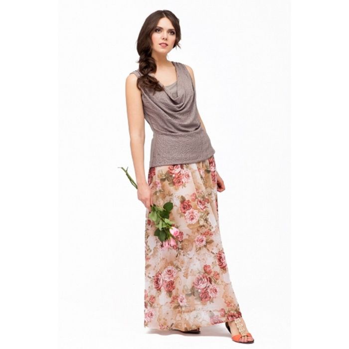 Юбка женская, размер 44, цвет цветочный принт Ю-160