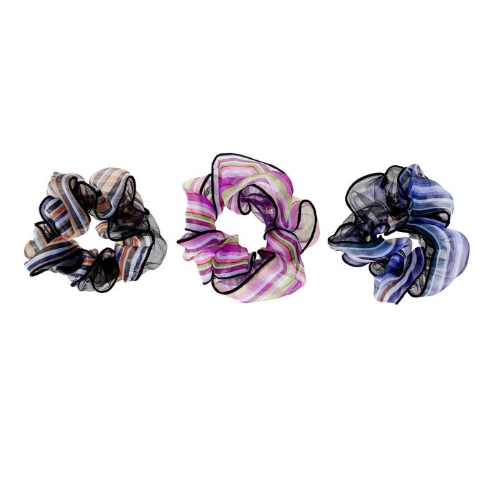 Резинка для волос "Орбита", чёрный кант, полоска, микс