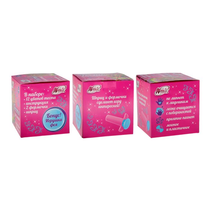 Тесто для лепки феи ВИНКС,Флора, 12 цветов по 16 гр, шприц, 2 формочки