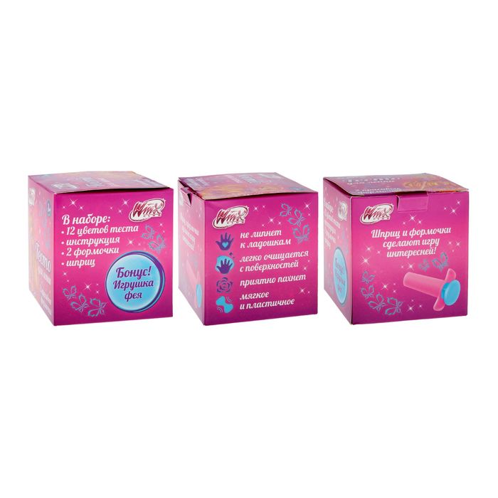 Тесто для лепки феи ВИНКС, Стелла, 12 цветов по 16 гр, шприц, 2 формочки