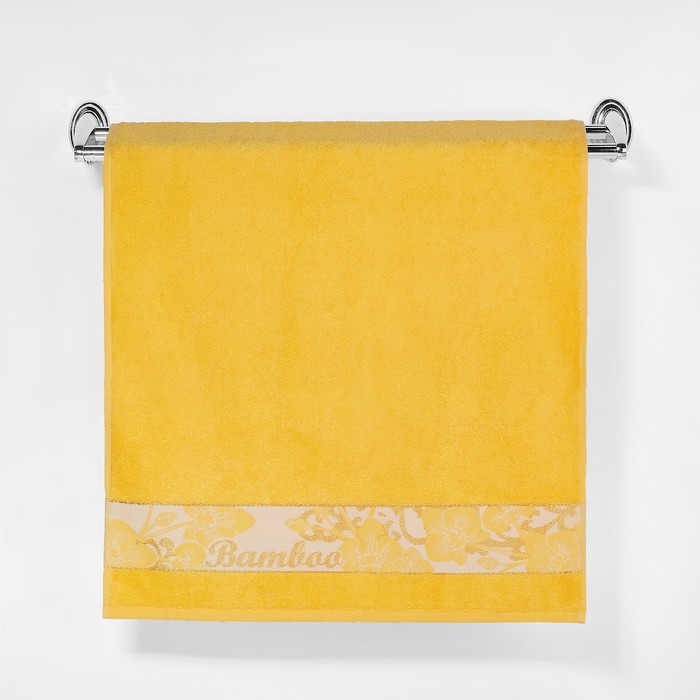 Полотенце махровое "Этель" Bamboo Blossom, жёлтый 70*140 см бамбук, 450 г/м2