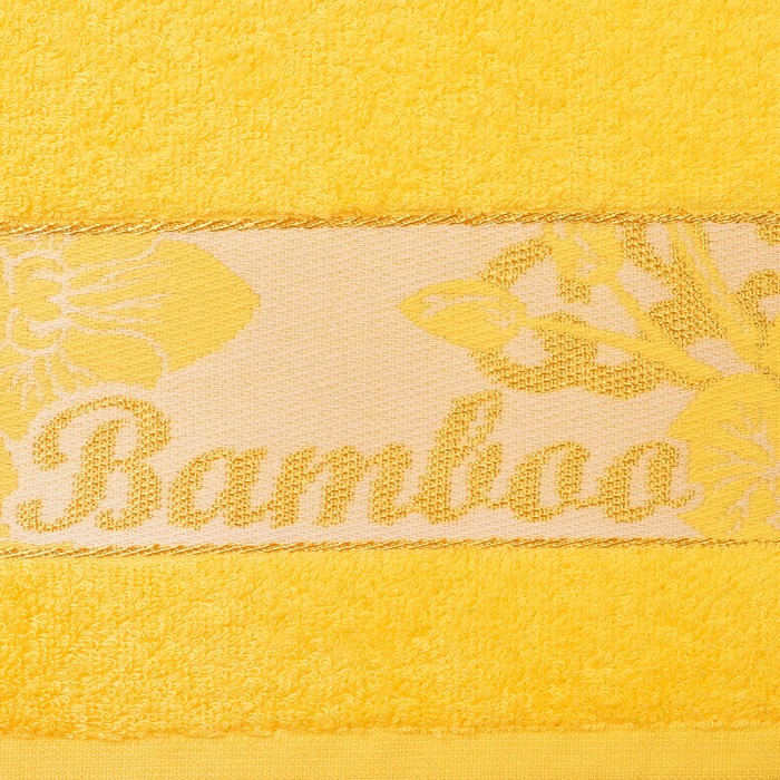 Полотенце махровое "Этель" Bamboo Blossom, жёлтый 70*140 см бамбук, 450 г/м2