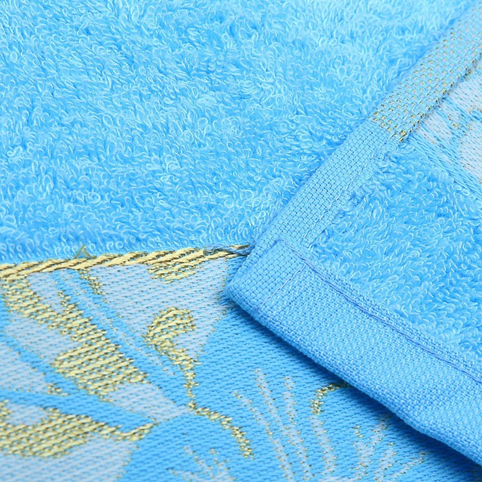 Полотенце махровое "Этель" Bamboo Blossom, голубой 70*140 см бамбук, 450 г/м2