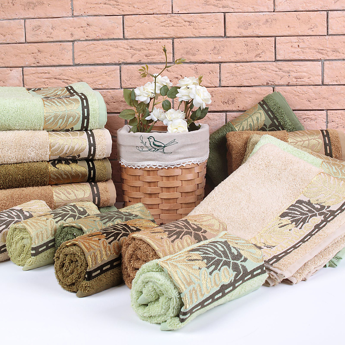 Полотенце махровое "Этель" Flabello, горчичный 70*140 см бамбук, 450 г/м2