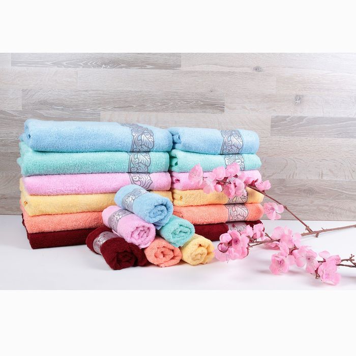 Полотенце махровое "Этель" Vitigno, жёлтый 70*140 см бамбук, 450 г/м2