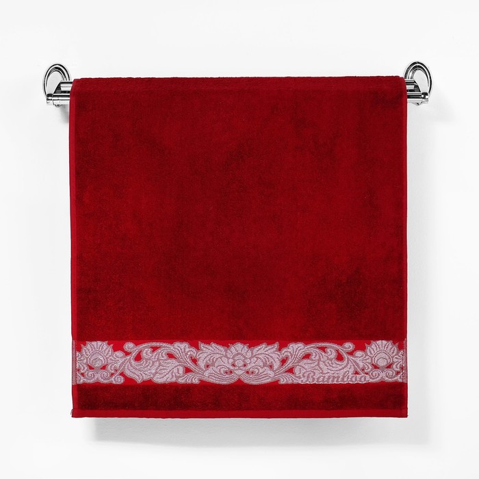 Полотенце махровое "Этель" Vitigno, бордовый 50*90 см бамбук, 460 г/м2