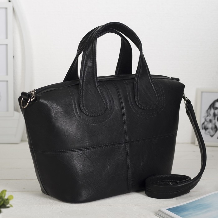 Сумка женская на молнии, 1 отдел, наружный карман, чёрный