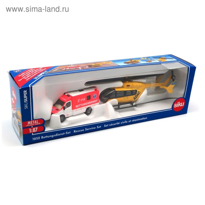 

Набор Siku «Скорая помощь фургон и вертолет», масштаб 1:87