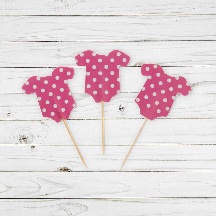 Шпажки для канапе "Малышка" в горох (набор 24 шт)
