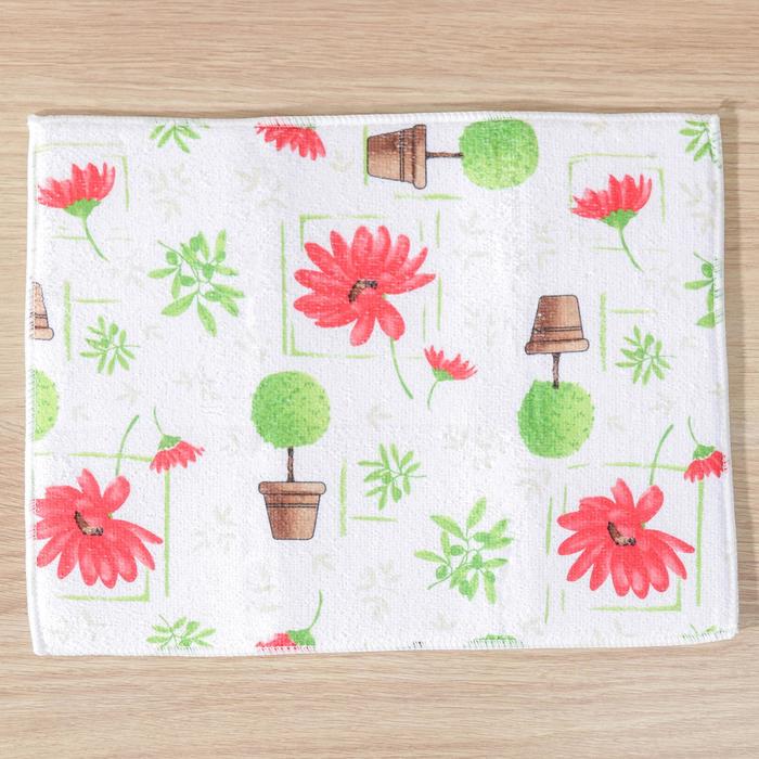 Коврик для сушки посуды 30х40 см "Цветочный день"