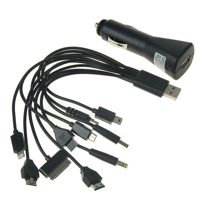 Универсальное зарядное устройство в прикуриватель10 в 1