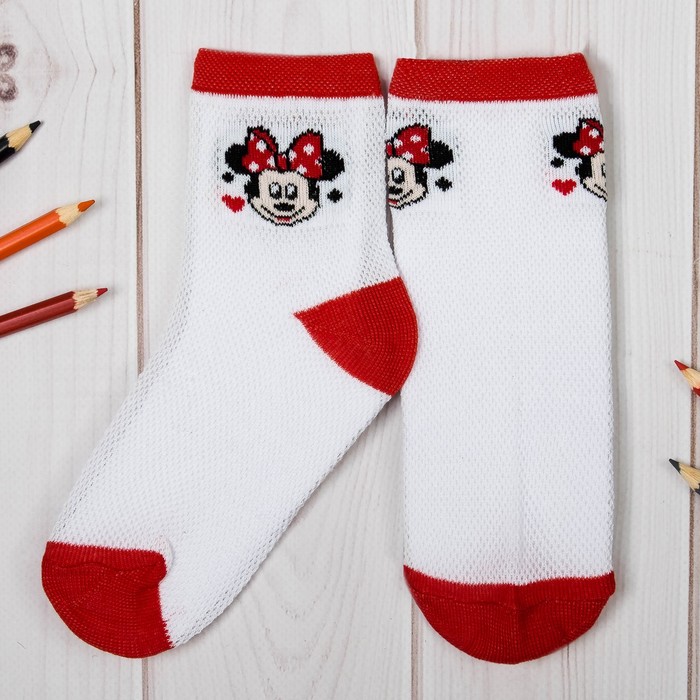 Носки детские "Лето", Минни Маус 16-18 см, 4-6 лет., 80% хл.,17% п/э, 3% эл.