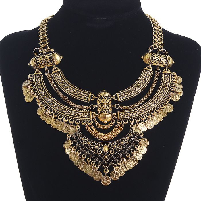 Колье "Эльфийское" плетение, цвет черненое золото