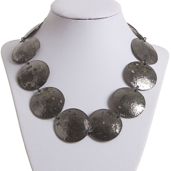 Колье "Африка" круг, цвет темно-серый