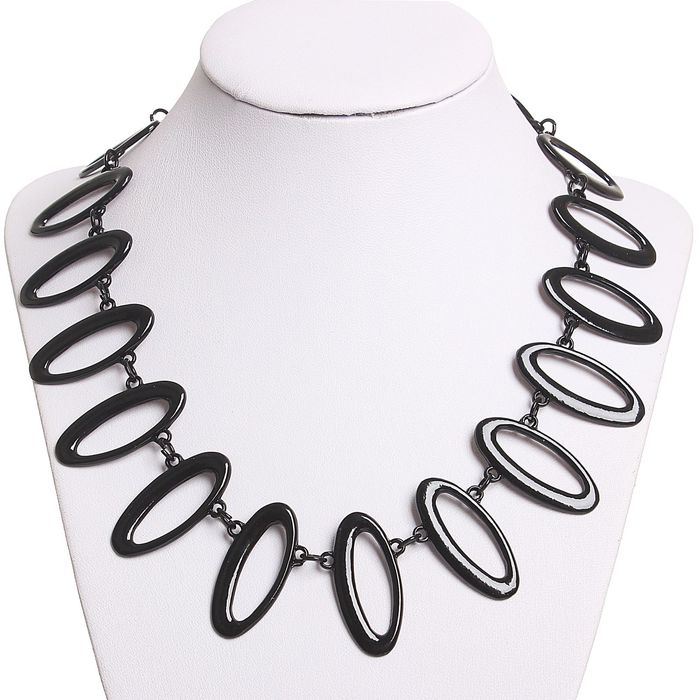 Колье "Африка" эллипс, цвет черный