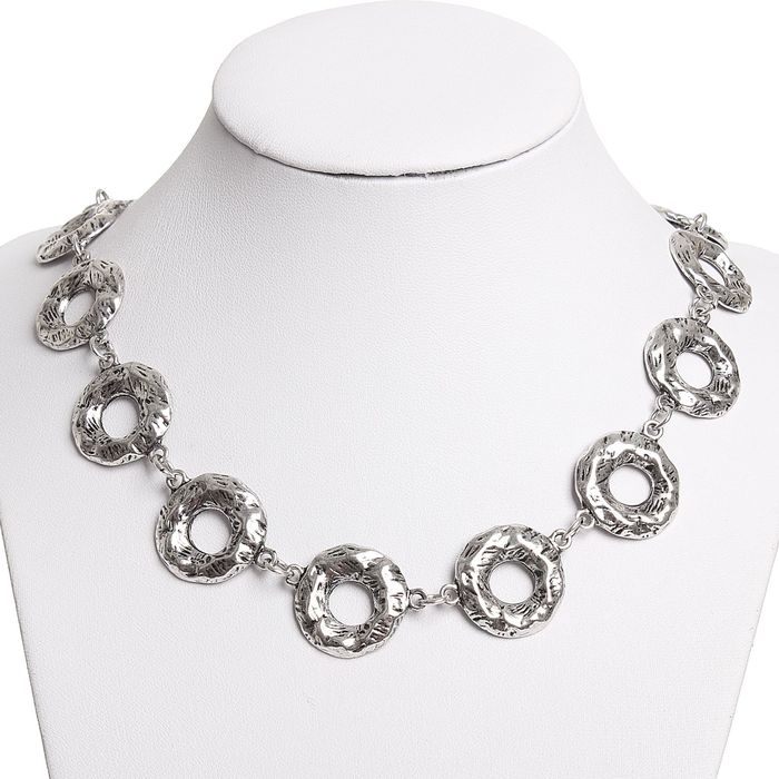 Колье "Африка" бублик, цвет черненое серебро